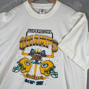 Vintage Green Bay Packers Super Bowl 31 Shirt Mens XL Champions White NFL